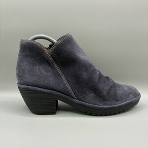 Fly London navy blue Suede Ankle Booties